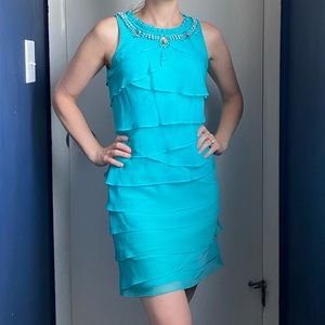 Tiffany Blue embellished cocktail dress